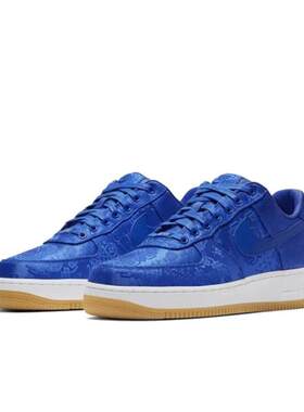 NikeAirForce冠希蓝丝绸板鞋