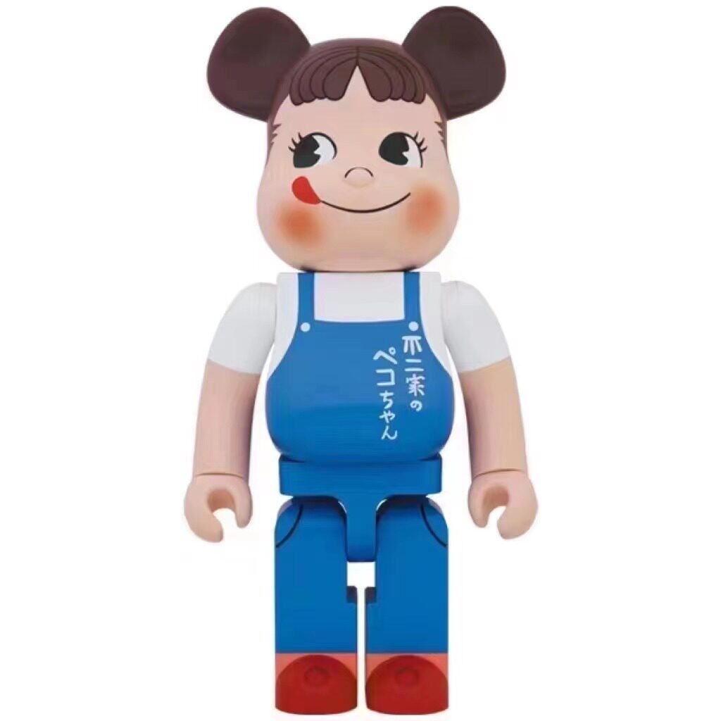 bearbrick be@rbrick 复古背带裤不二家牛奶妹 1000%/400 100%