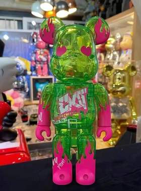 Bearbrick BE@RBRICK EXIT 绿色透明 entrance 400% 积木熊