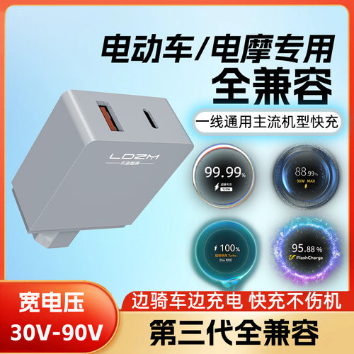 电动车手机充电器快充电瓶改装头