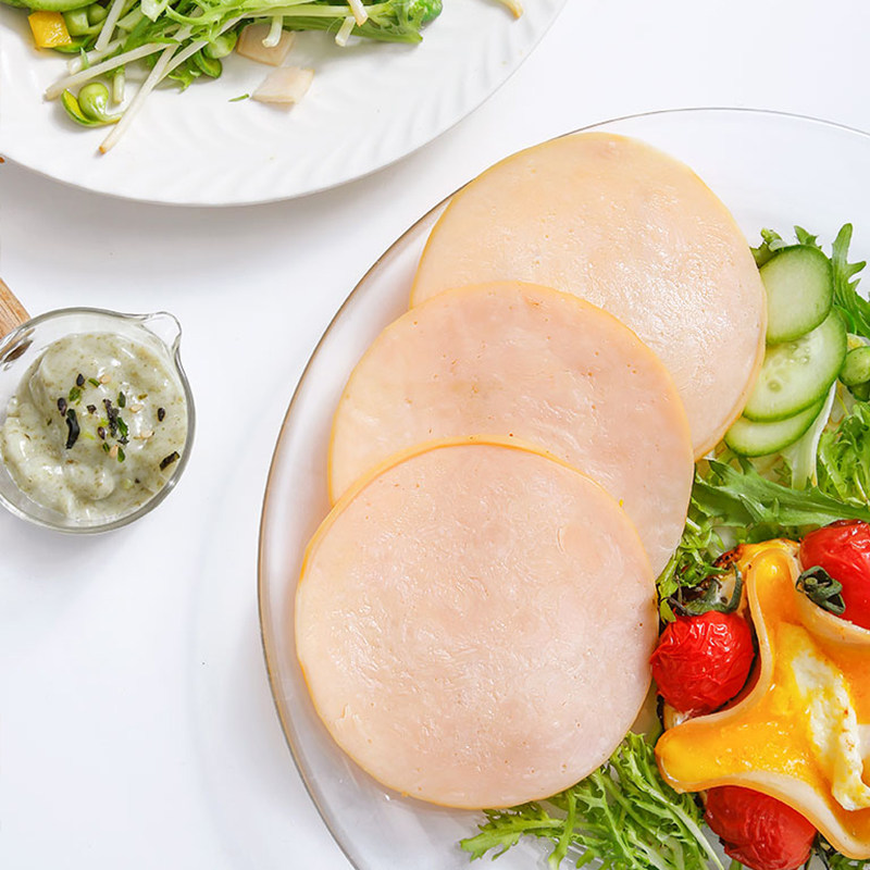 低脂鸡胸肉片火腿片90g/袋三明治食材即食健身餐轻食代餐高蛋白