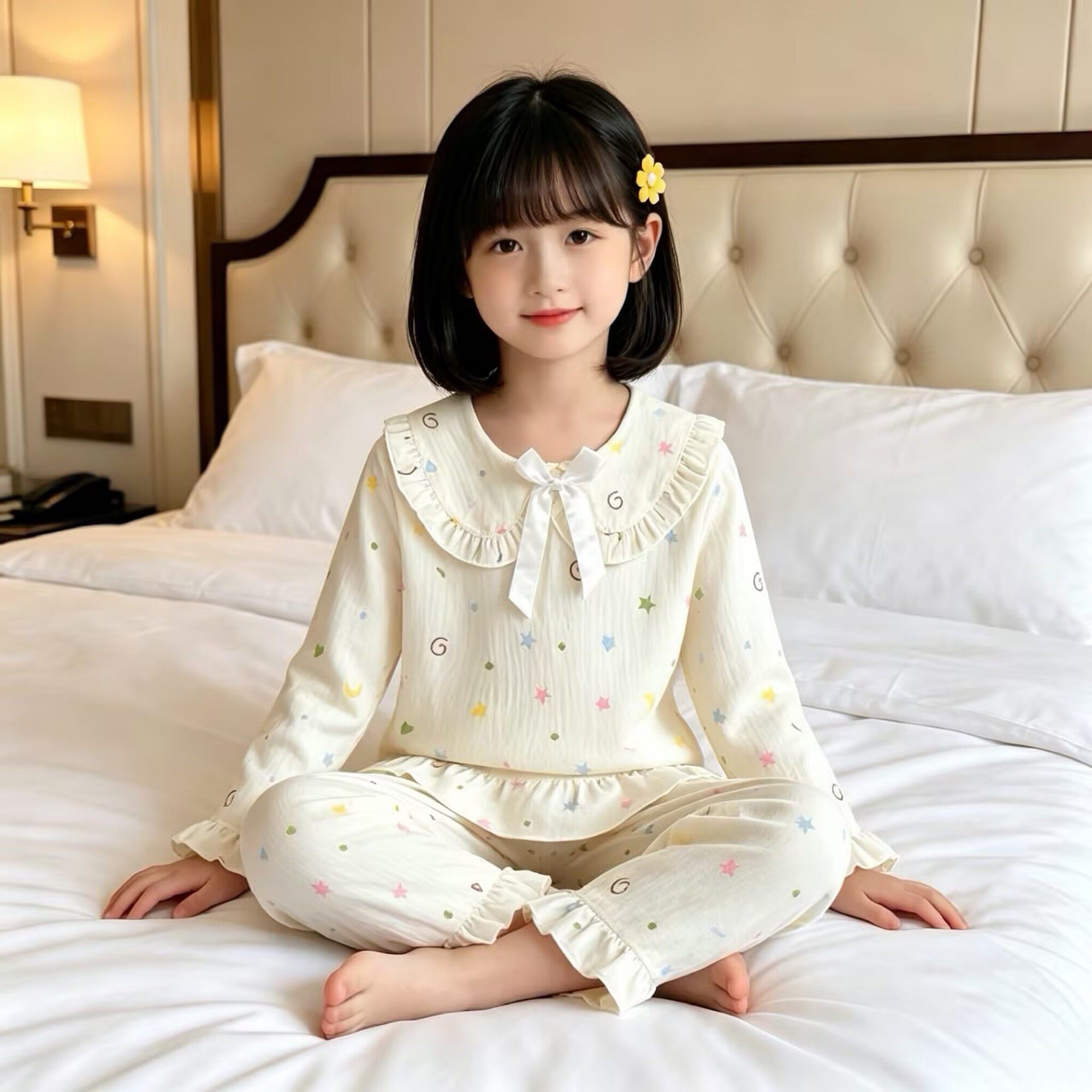 儿童睡衣女孩云朵棉春秋季女童长袖女童冬天可爱狗长袖冬天女宝宝