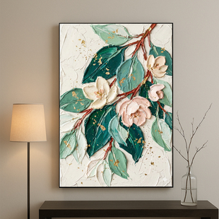 现代立体雕塑画综合材料肌理艺术纯手绘油画 金玉满枝