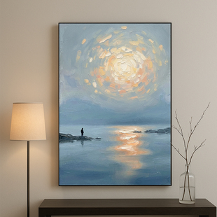 饰画 现代印象派极简主义精神绘画纯手绘油画玄关装 心之所向