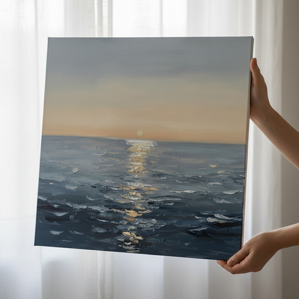 《暮色呼吸》大芬村手绘油画办公室客厅沙发背景餐厅高级感挂画