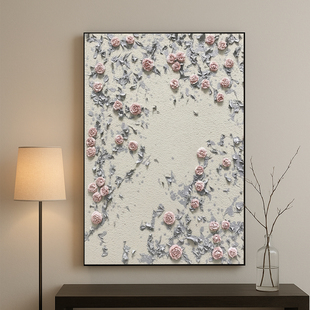 奶油风纯手绘油画 现代综合材料浮雕画法式 温柔岁月