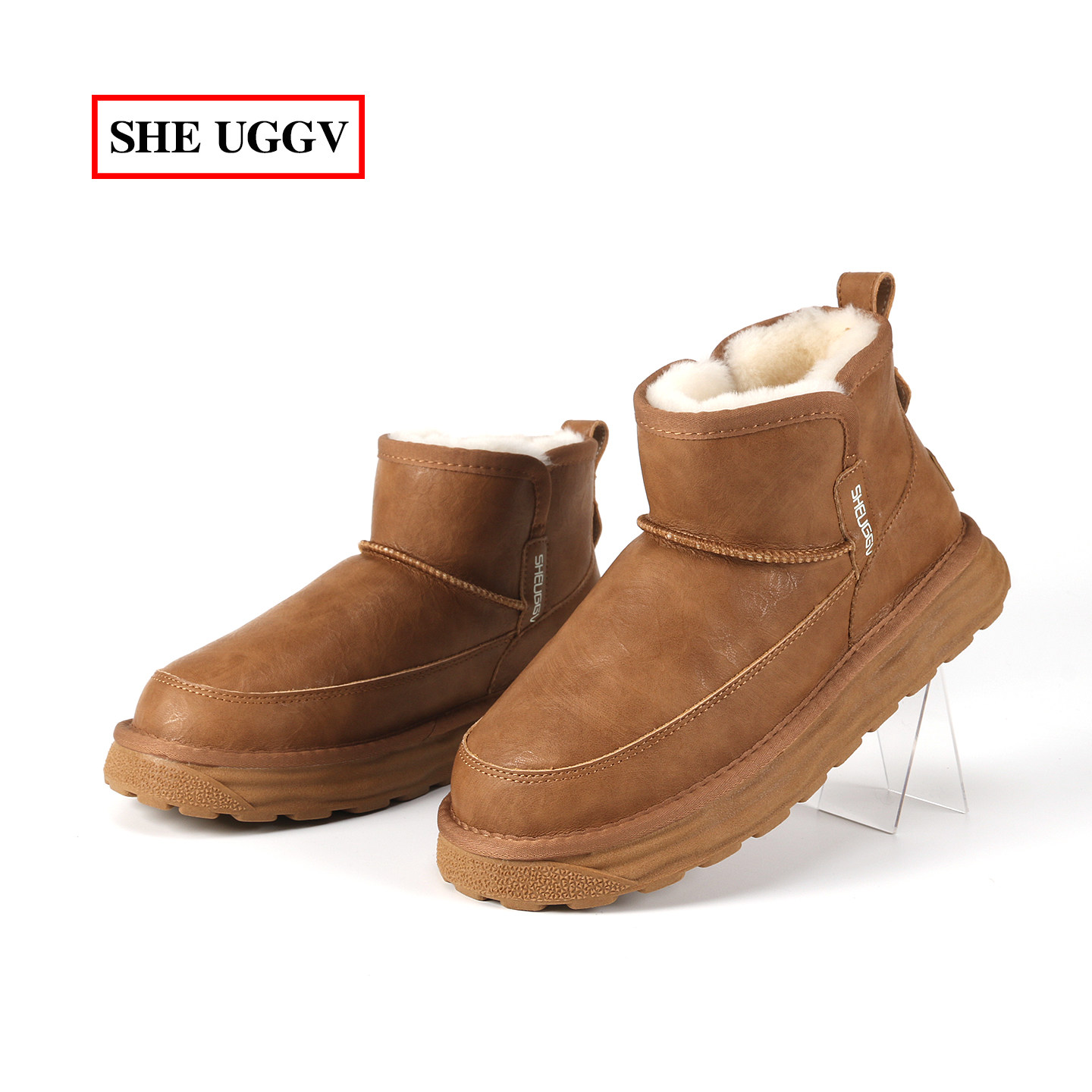 防泼水男士雪地靴皮毛一体男鞋加厚棉鞋冬季保暖一脚蹬防滑雪地棉,流行男鞋,时尚雪地靴,淘宝优惠券,粉丝福利购,淘宝优惠卷