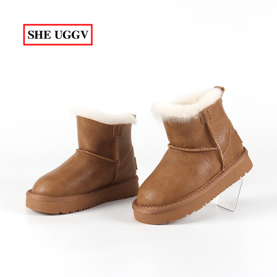 儿童一脚蹬棉鞋加厚羊毛雪地靴