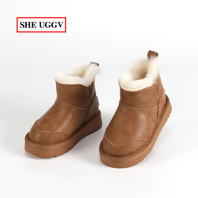 2025冬季新款儿童全羊毛雪地靴