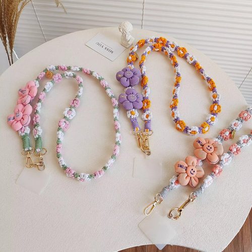 花朵手机链可爱时尚编织小雏菊