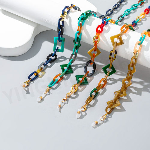 其他+眼镜链+时尚彩色亚克力链条