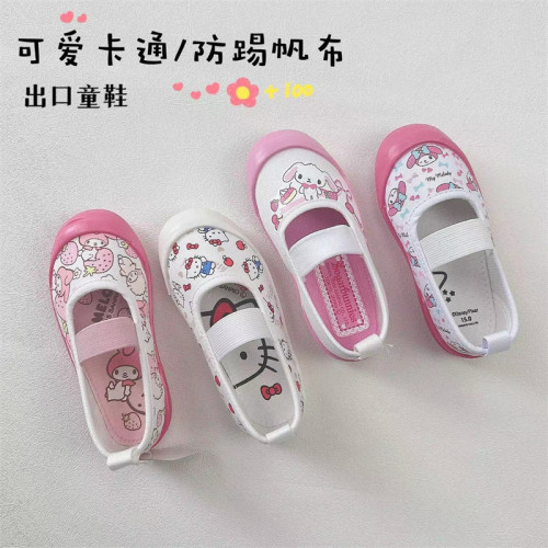 女童卡通帆布鞋幼儿园鞋浅口单鞋