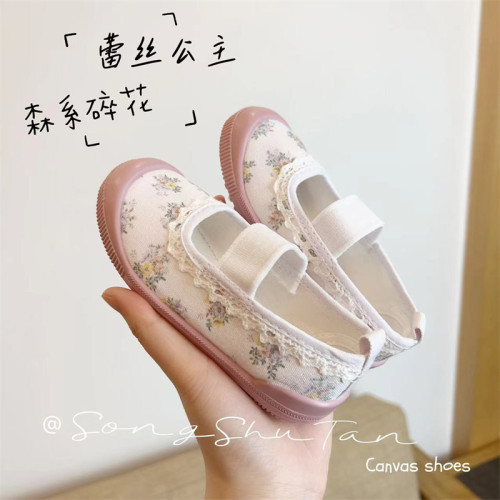 森系女童帆布鞋公主单鞋汉服软底