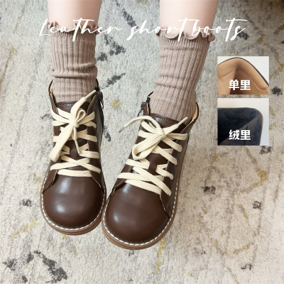 真皮儿童短靴女童马丁靴二棉皮鞋