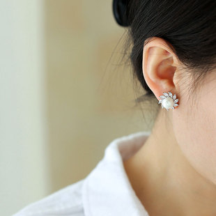 TLZ多个款式珍珠耳钉合集 镶嵌锆石优雅精致通勤耳饰简约高级感