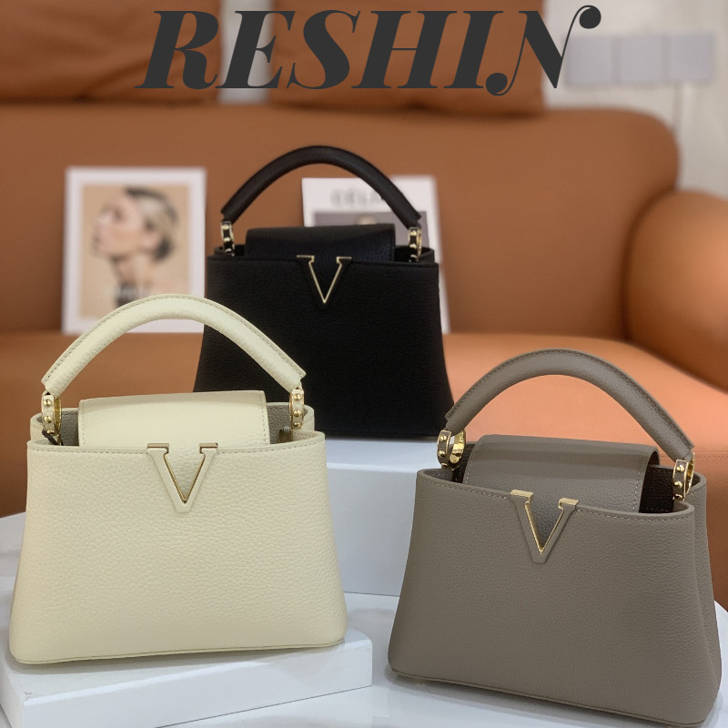 新款头层牛皮V字轻奢bb手提高级感女包时尚百搭拎包单肩斜挎包包,箱包皮具/热销女包/男包,通用款女包,淘宝优惠券,粉丝福利购,淘宝优惠卷