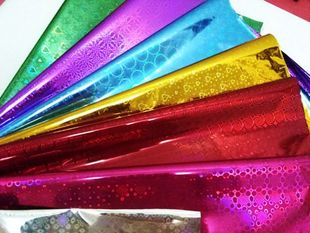 金色包裝 100cm送拉花 紙鐳射紙亮光紙禮品盒塑料紙閃光紙批發70