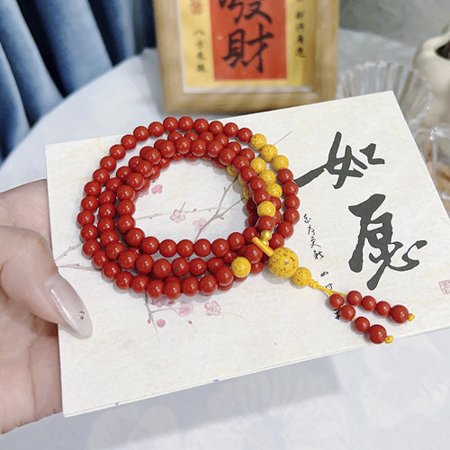 6mm红砂108项链国风复古简约款