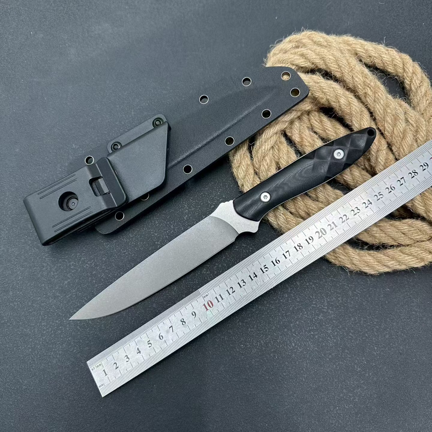 高端DC53钢直刀多功能户外生存刀便携荒野求生刀锋利水果刀手工刀