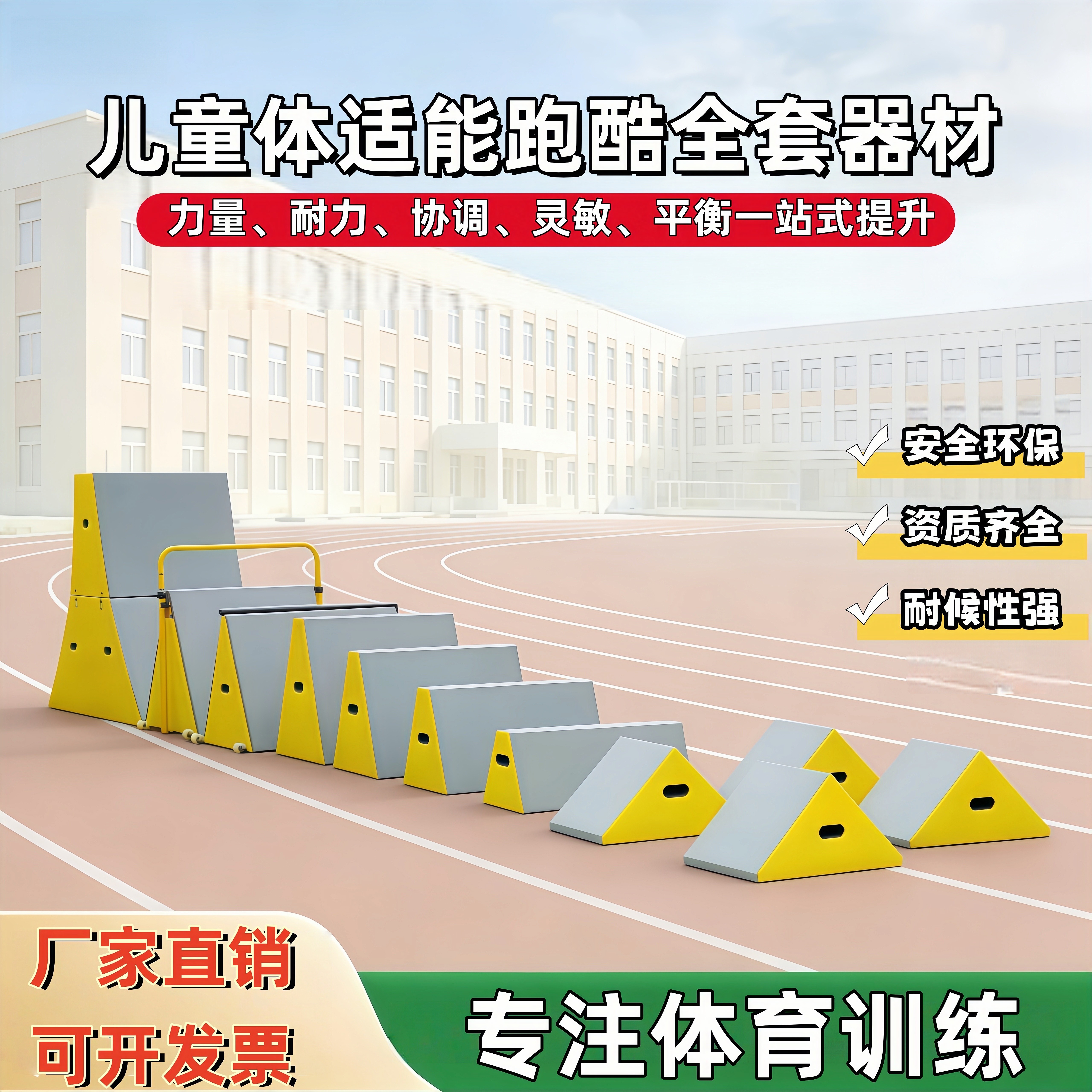 儿童跑酷九件套训练器材全套幼儿园平衡感统跑酷套装组合猫挂儿童