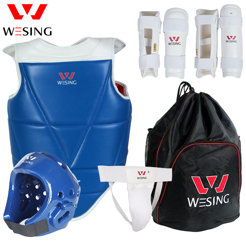 九日山跆拳道护具全套比赛型 儿童成人跆拳道训练套餐实战六件套