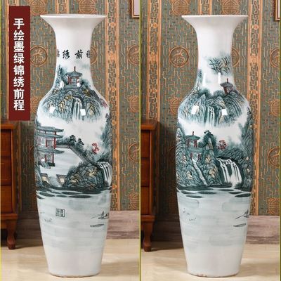 景德镇迎客松别墅开业落地大花瓶