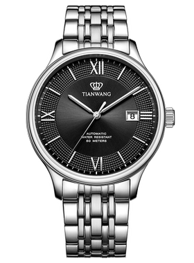 天王表经典商务大表盘自动机械表防水男士手表51316