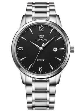 天王表沧海系列石英休闲手表男士防水钢带女表3887