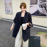 韩系高级感廓形西装外套女2025秋季新款松弛感宽松休闲百搭小西服，女装西装，2C196