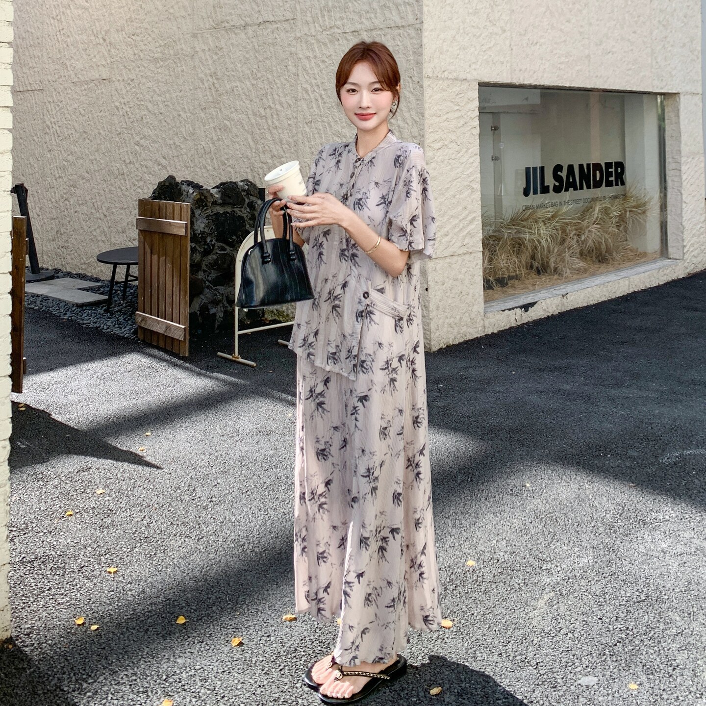 新品复古褶皱条印花连衣裙2C196-1878-P150控228,女装连衣裙,2C196