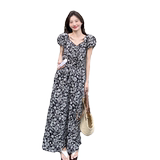 新品气质款黑玫瑰红朵连衣裙C195-9261-P120控178，女装连衣裙，2C196