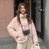 甜美短款羽绒服女2024冬新款学院风超好看宽松显瘦白鸭绒小个子厚，女装羽绒服，2C196