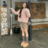 新品甜美羊羔毛外套C195-9536-P175控268，女装毛呢外套，2C196