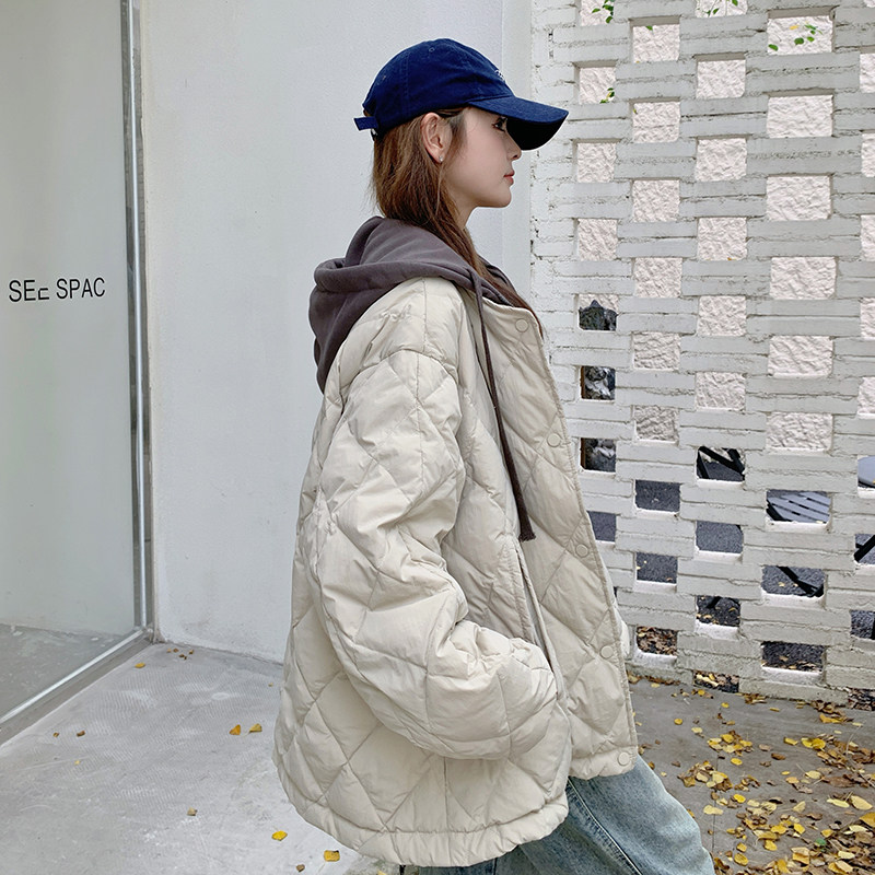 超好看短款菱格轻薄款羽绒服女冬2025年新款流行独特漂亮小众外套,女装羽绒服,2C196