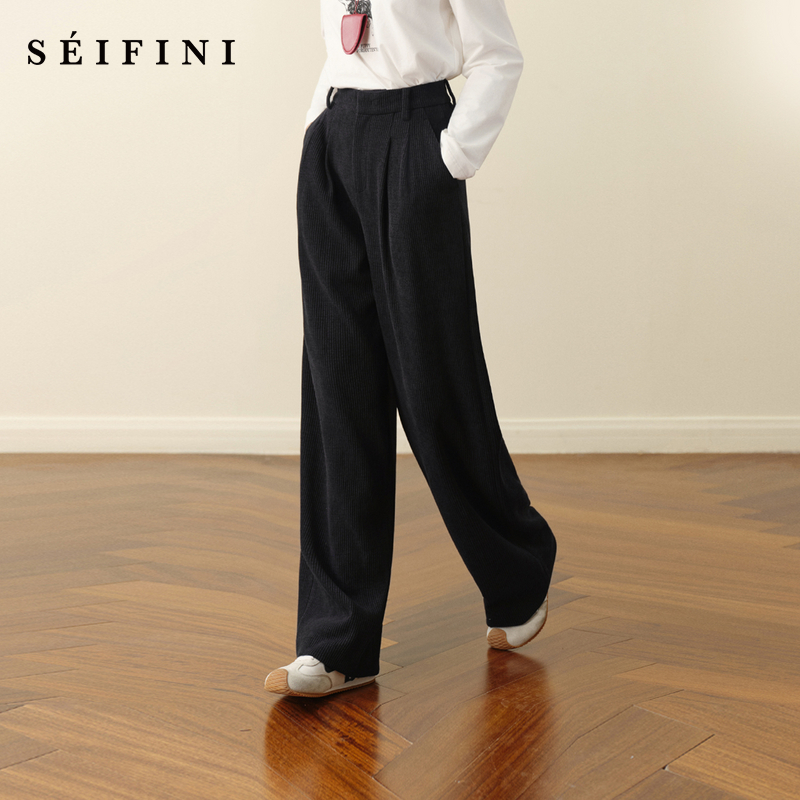 孟子义代言诗凡黎雪尼尔直筒拖地西装裤2025秋新款高腰垂感休闲裤