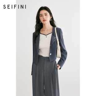 女截短式 诗凡黎休闲短外套2024秋款 上衣3E3110331 商场同款