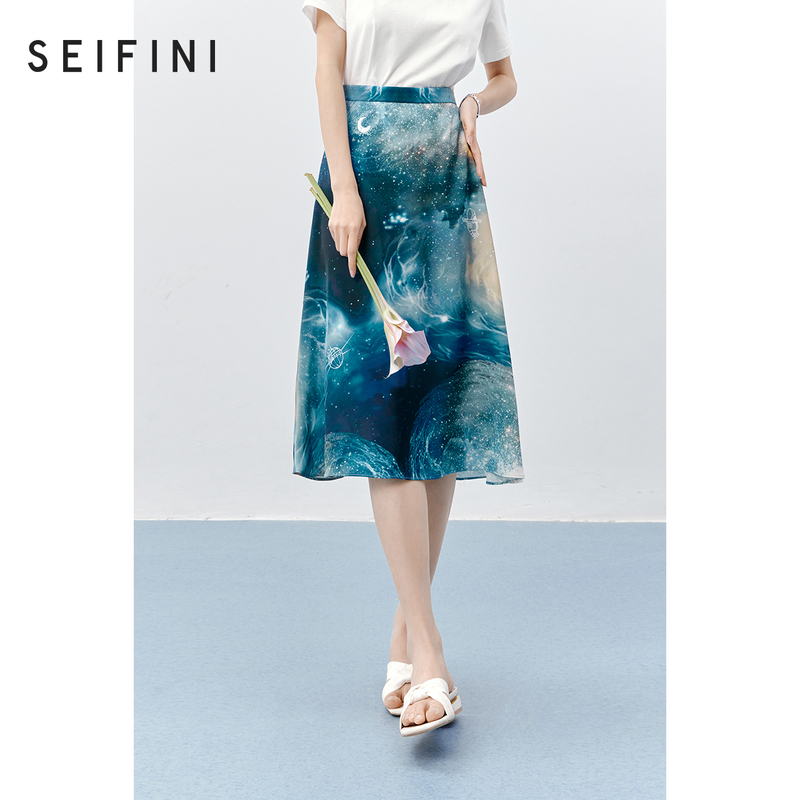 小众星云宇航员图案半身裙诗凡黎