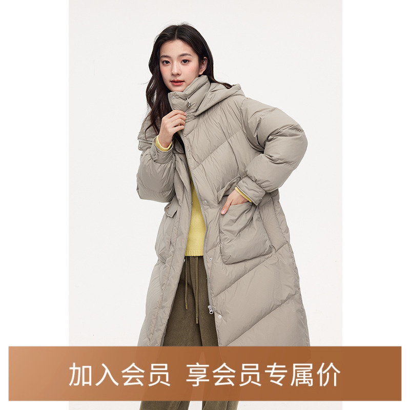 【商场同款】诗凡黎90鸭绒中长羽绒服2023冬新款外套女3EB180531