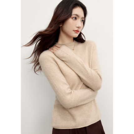 【全羊绒】伊芙丽基础高领套头亲肤打底羊绒衫上衣女2024秋季新款