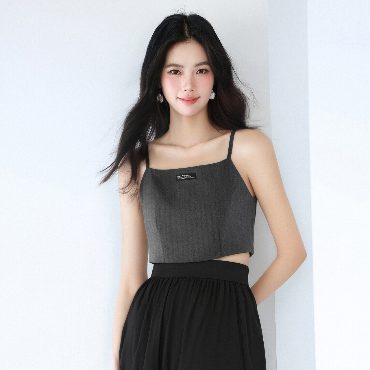 【商场同款】伊芙丽深灰色格雷系吊带女2024秋装新款1F1110281