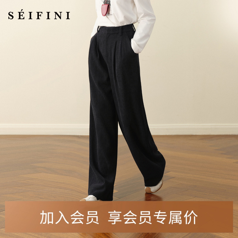 孟子义代言诗凡黎雪尼尔直筒拖地西装裤2025秋新款高腰垂感休闲裤