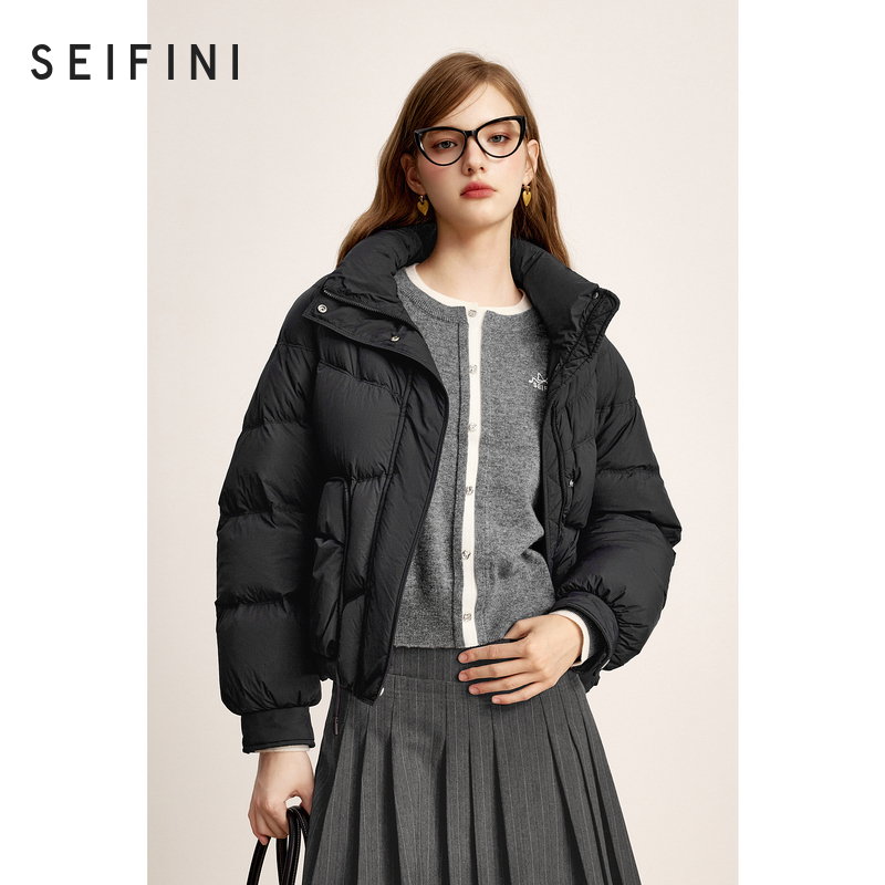 【商场同款】诗凡黎立领90鸭绒羽绒服2024年冬新款外套3FA480101R