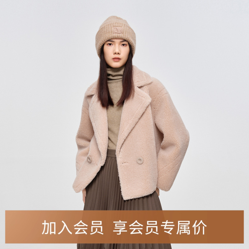 【商场同款】伊芙丽毛绒加厚短外套2024秋装新款1EB212021-1