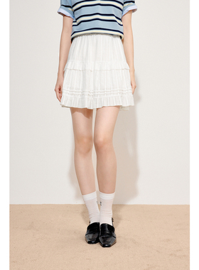 【商场同款】诗凡黎白色蛋糕芭蕾半身裙2024秋新款裙子3F7741201