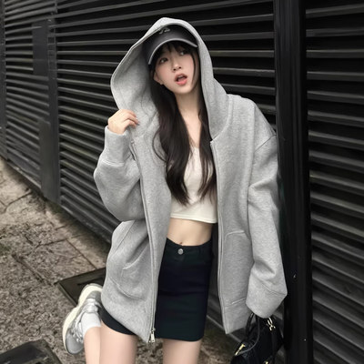 灰色卫衣外套女款连帽202