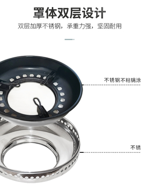 双层不锈钢节能罩聚火圈煤气灶配件支架防风挡风省气隔热家用通用