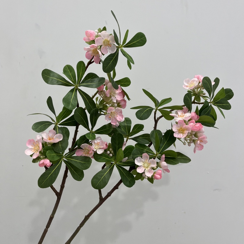 海桐花仿真樱花碧桃枝叶假花绿植工程造景装饰客厅摆放清新自然