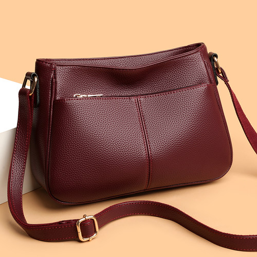 2025新款时尚高级感大容量软皮多层百搭女士单肩斜挎包