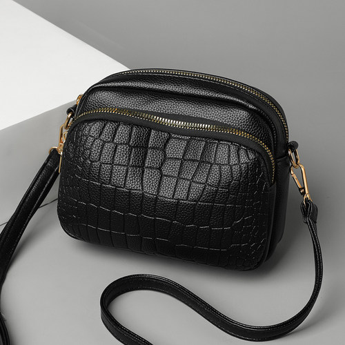 鳄鱼纹时尚小方包百搭单肩斜挎包