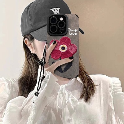 华为全系大红花手链防摔手机壳